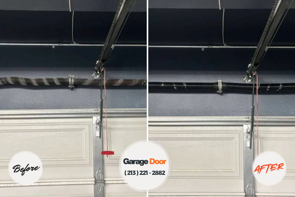 Before and after: garage door repair Cottleville, MO